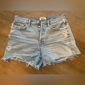 Agolde Parker Long High Waist Cut-off Shorts - Size 27